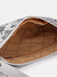 Lino Perros Floral Printed Structured Shoulder Bag With Chain Detail