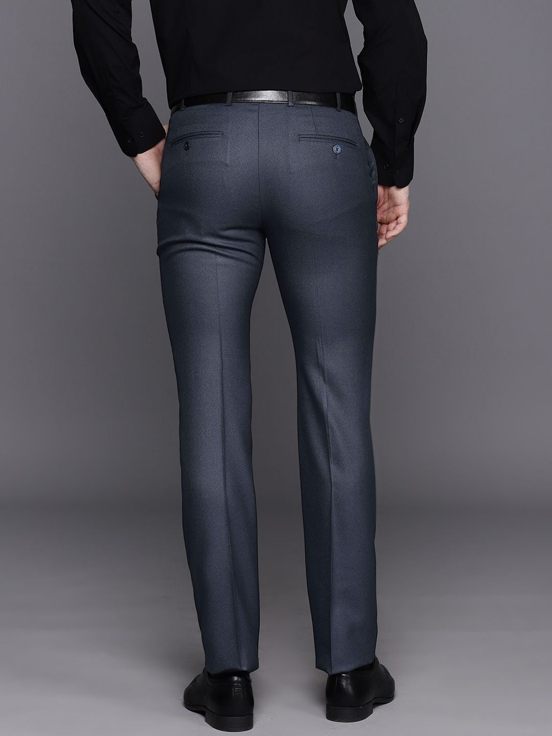 Raymond Men Textured Slim Fit Trousers