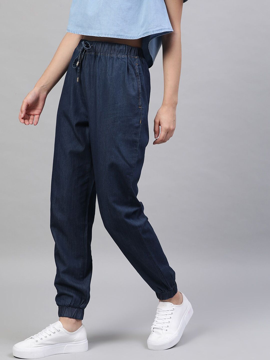 STREET 9 BASICS Women Blue Regular Fit Solid Joggers