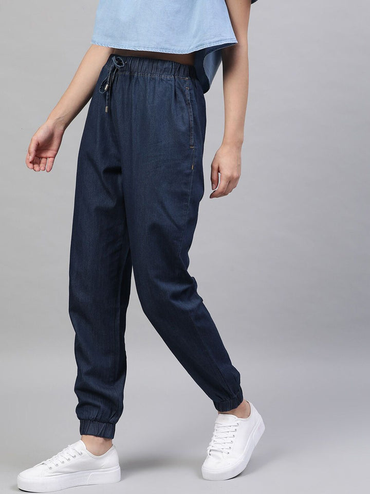 STREET 9 BASICS Women Blue Regular Fit Solid Joggers