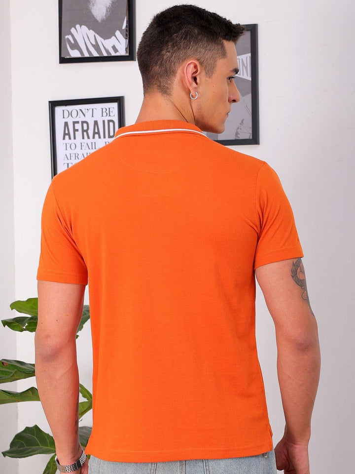 The Indian Garage Co Men Polo Collar Pockets Slim Fit T-shirt