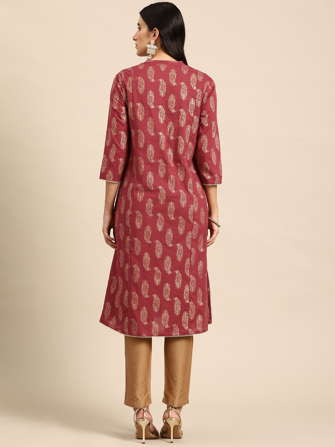 all about you Ethnic Motifs Printed Gotta Patti Kurta