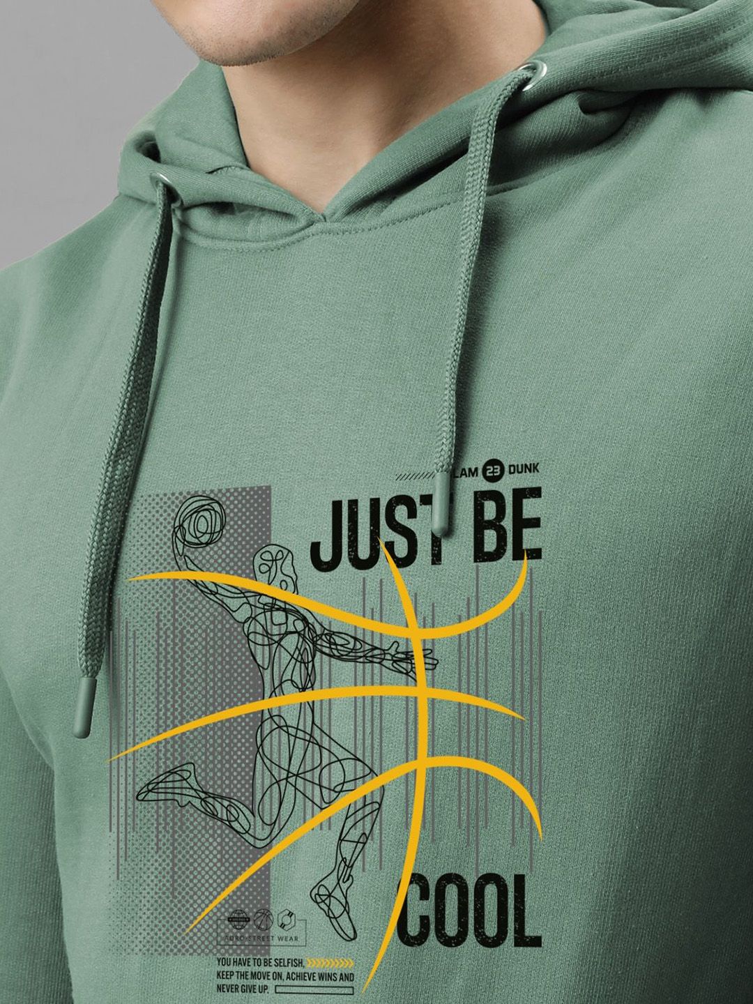 ADRO Men Printed Hooded Sweatshirt