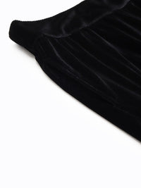 SASSAFRAS Women Black High-Rise Velvet Trousers