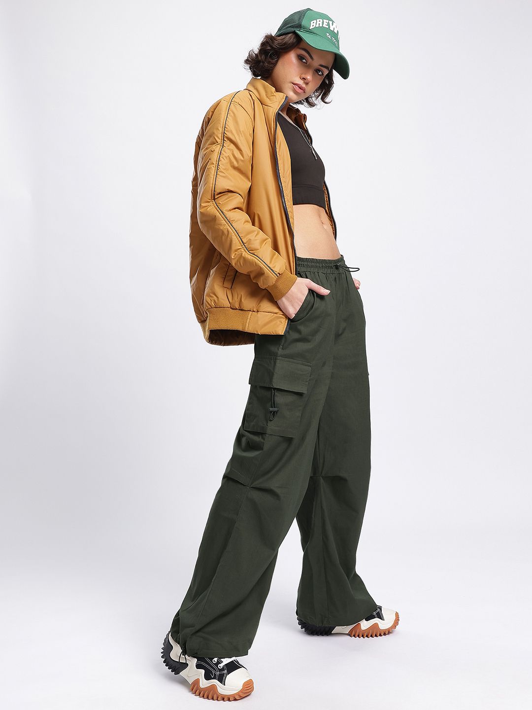 DressBerry Women Urban Ease Toggled Cargo Style Trousers