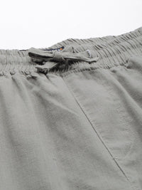 The Indian Garage Co Men Grey Slim Fit Cotton Trousers