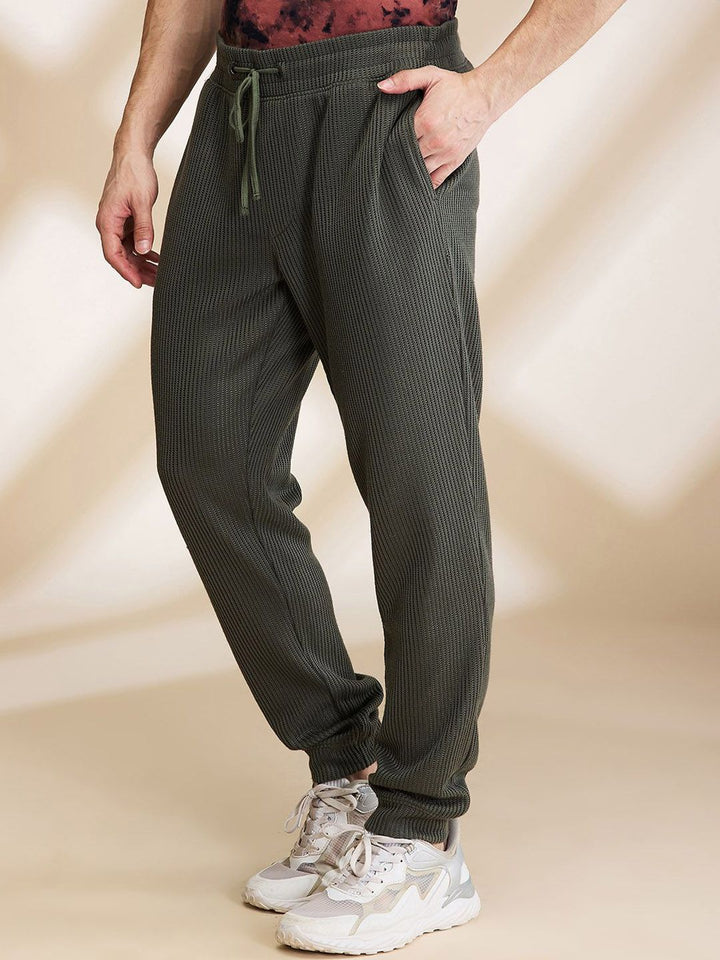 Being Human Men Striped Mid Rise Jogger