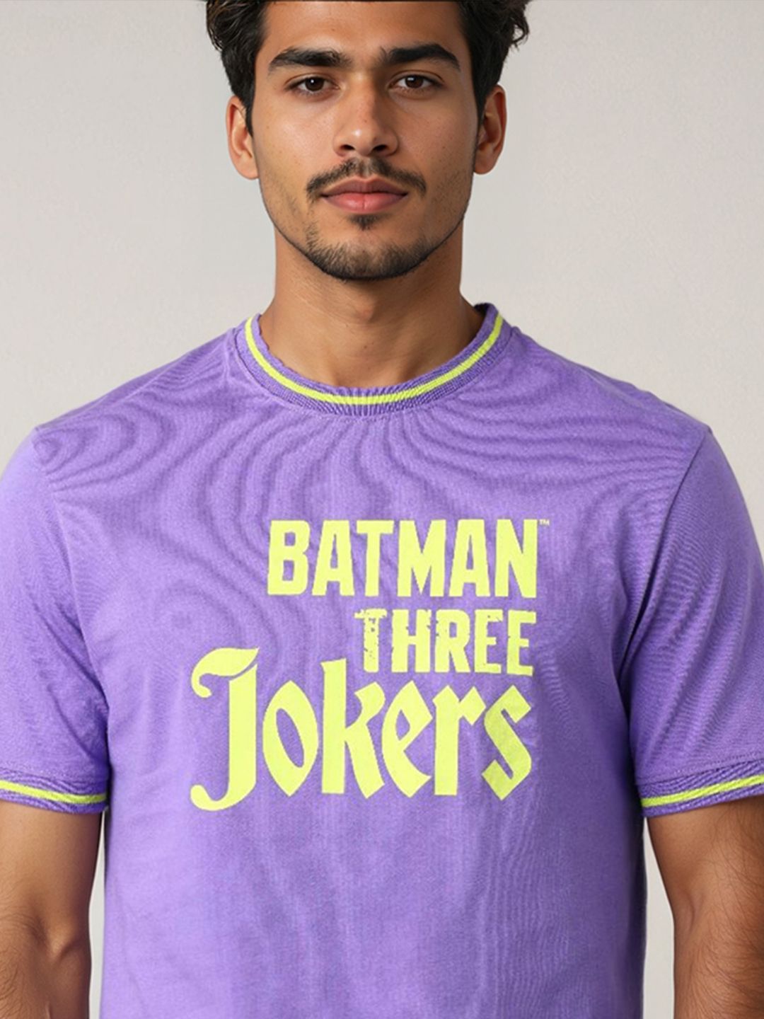 The Indian Garage Co Men Joker Typography Printed Round Neck Cotton Slim Fit T-shirt