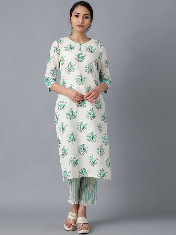 W Women Ethnic Motifs Embroidered Keyhole Neck Flared Sleeves Sequinned Kurta