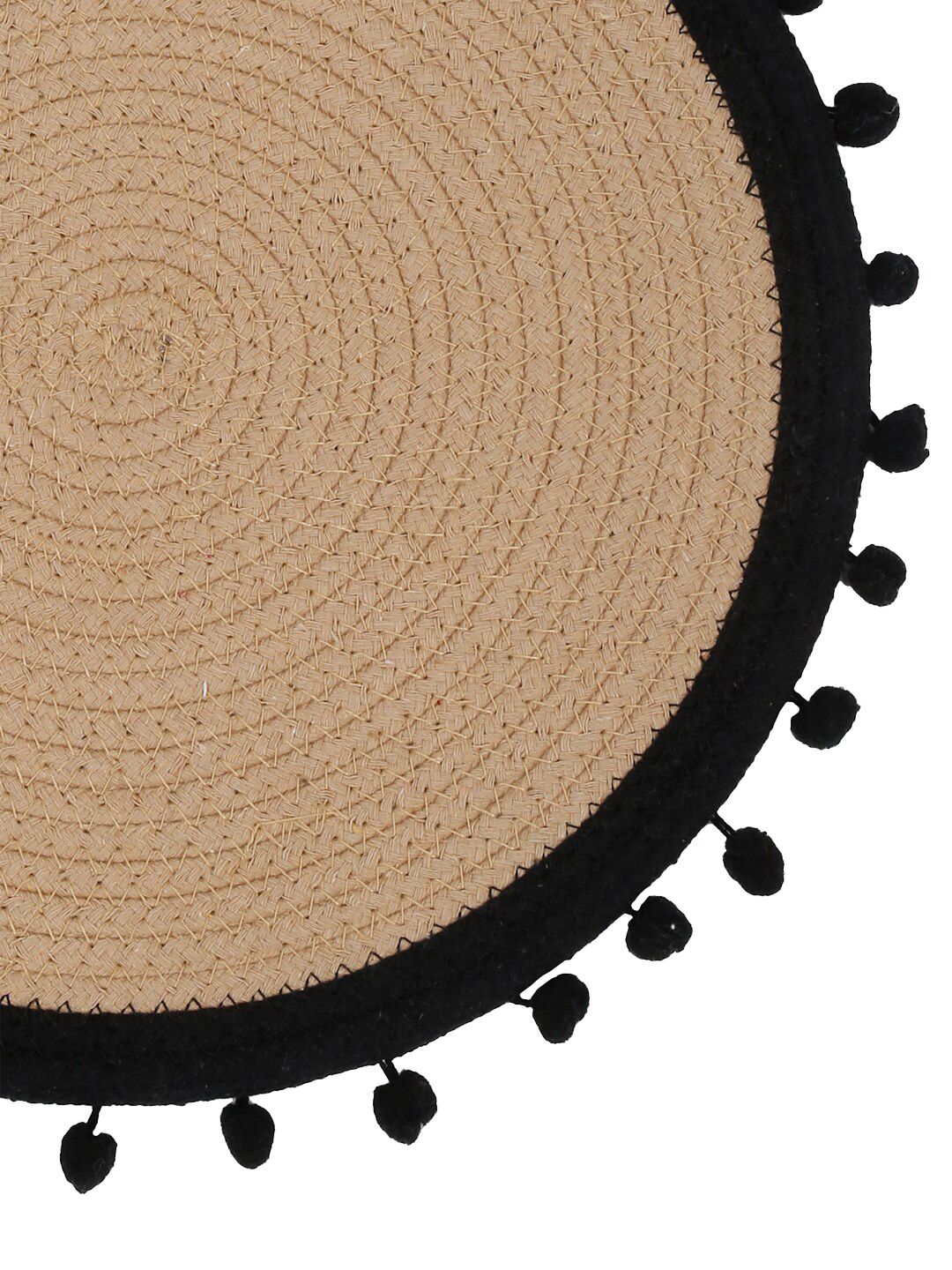 HOSTA HOMES Beige & Black Self Design Pure Cotton Table Placemats