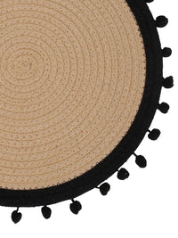 HOSTA HOMES Beige & Black Self Design Pure Cotton Table Placemats