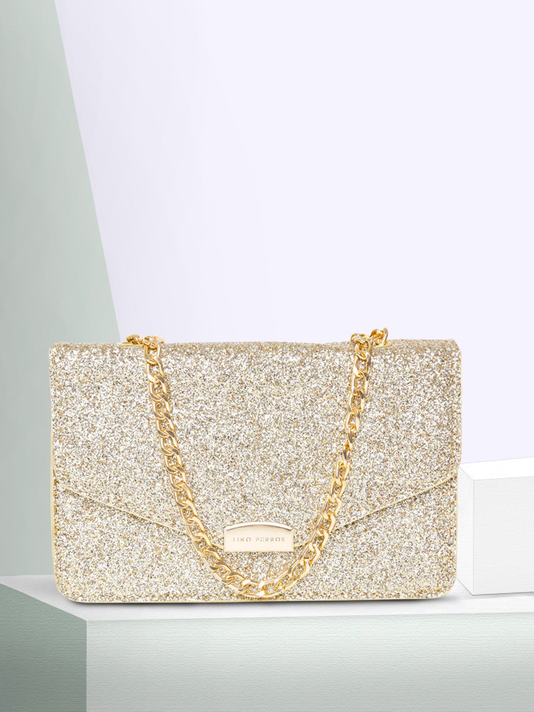 Lino Perros Gold-Toned Shimmery Sling Bag