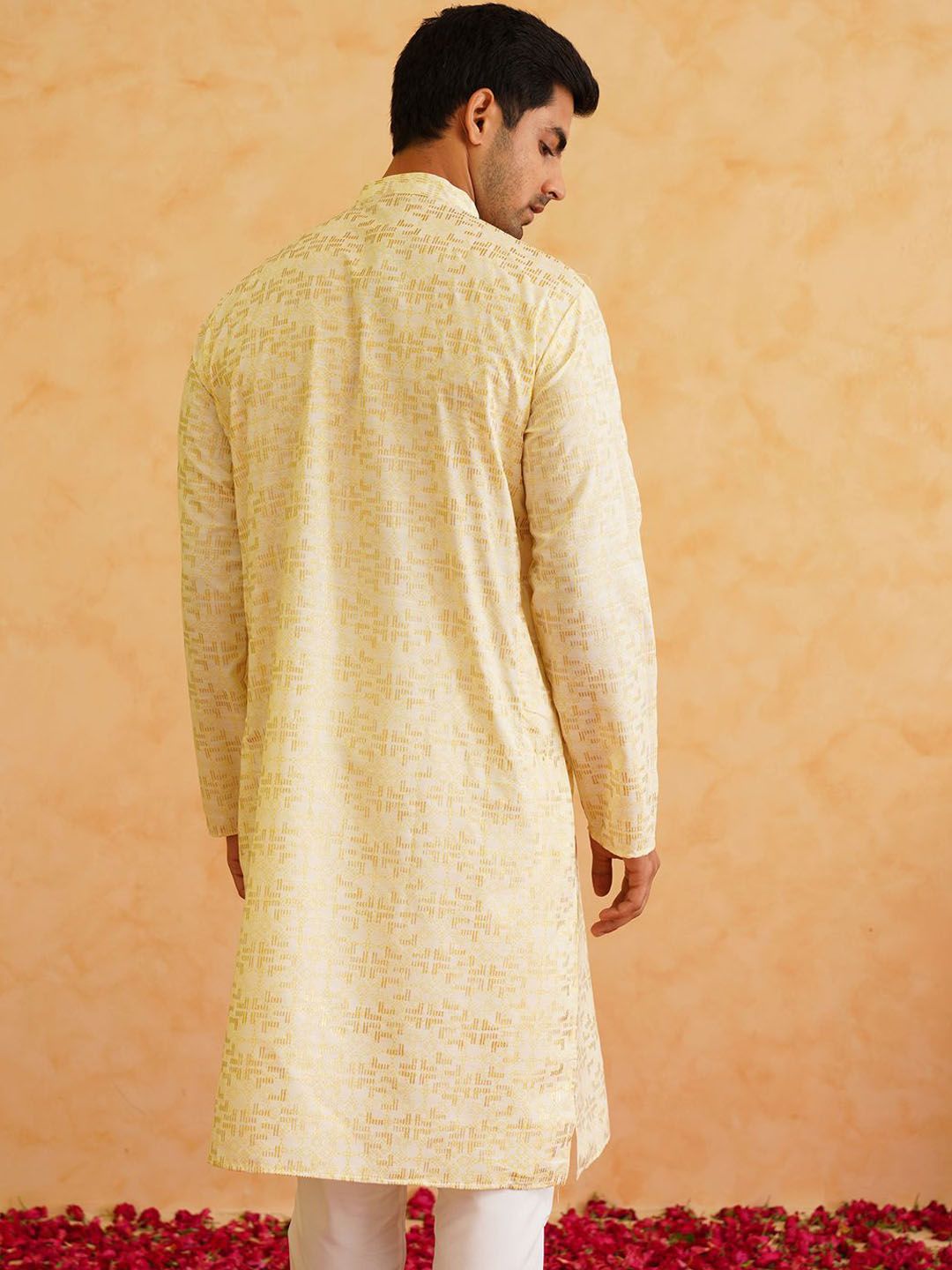 SOJANYA Woven Design Regular Pure Cotton Kurta with Churidar