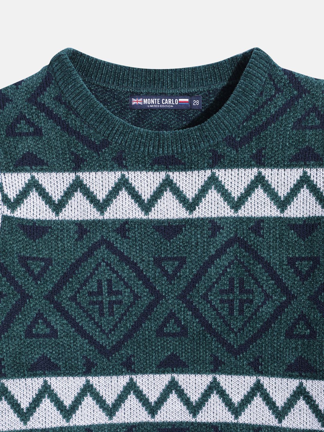 Monte Carlo Boys Geometric Design Woollen Pullover