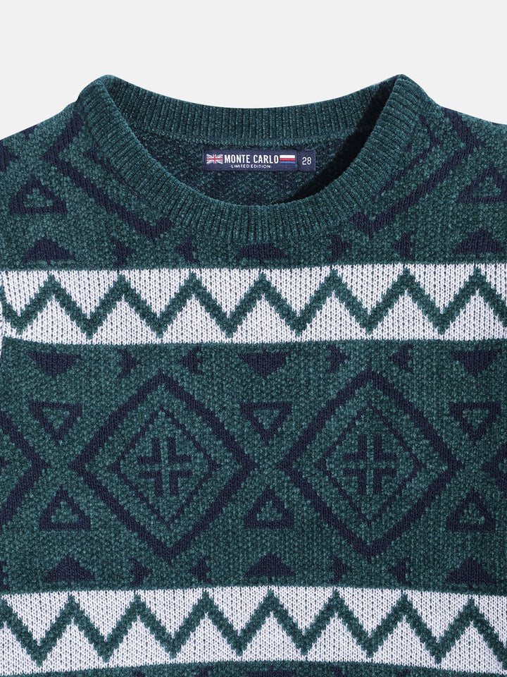 Monte Carlo Boys Geometric Design Woollen Pullover