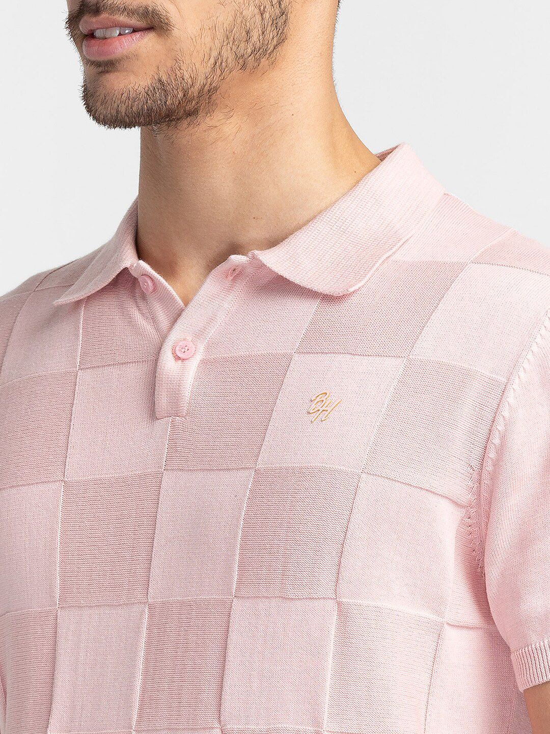 Being Human Checked Regular Fit Polo Collar T-shirt