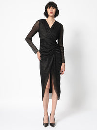 RAREISM Self Design Wrap Midi Dress