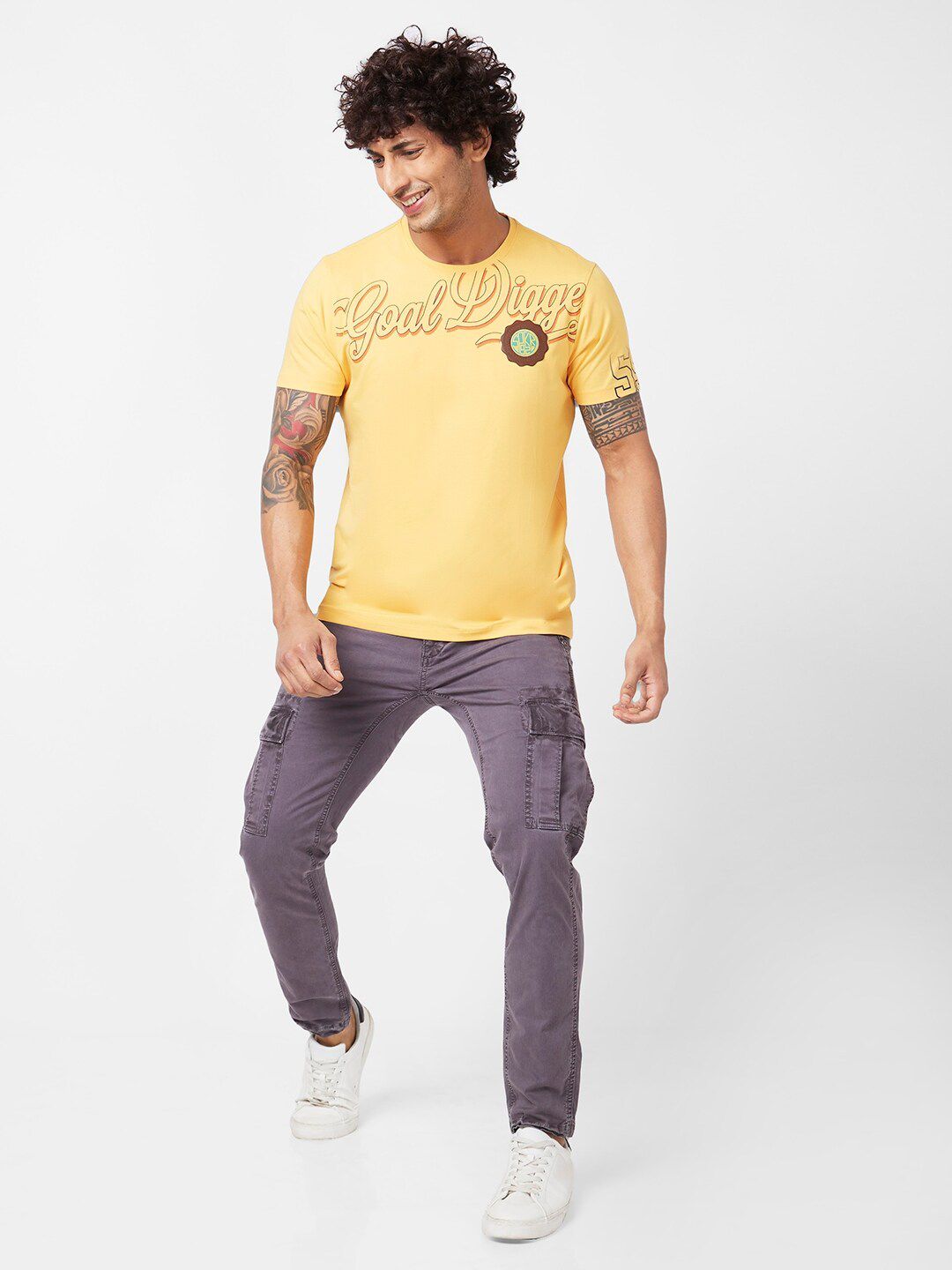 SPYKAR Typography Printed Slim Fit Cotton Casual T-Shirt