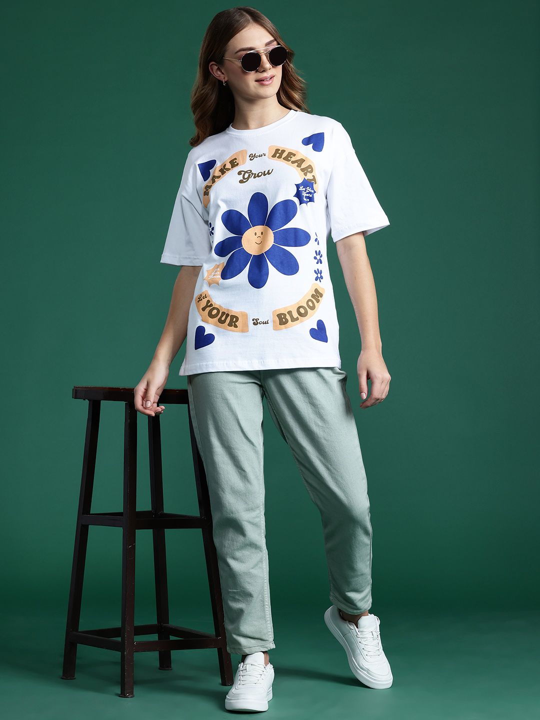 DressBerry Women Floral Printed Pure Cotton T-shirt