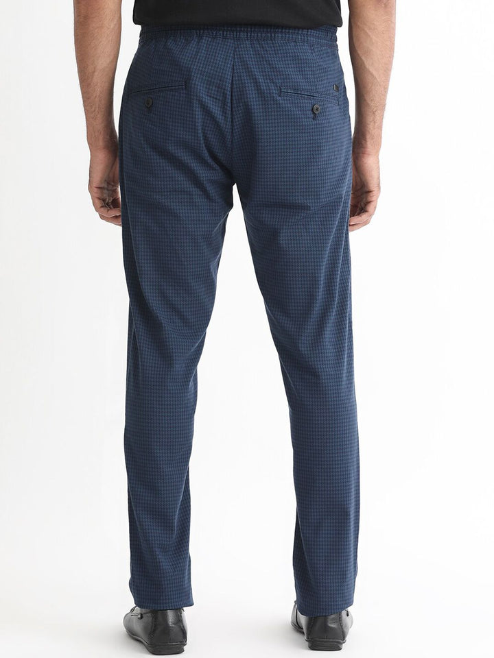 RARE RABBIT Men Hobbs Drawstring Checked Slim Fit Trouser