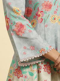W Floral Printed Anarkali Kurta