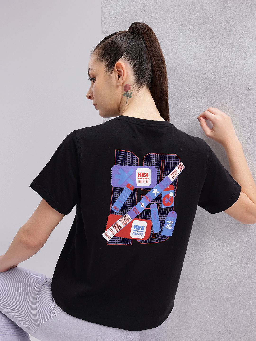 HRX by Hrithik Roshan Women Brand Logo Printed T-shirt