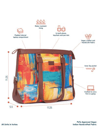 ZOUK Women Abstract Structured Laptop Bag