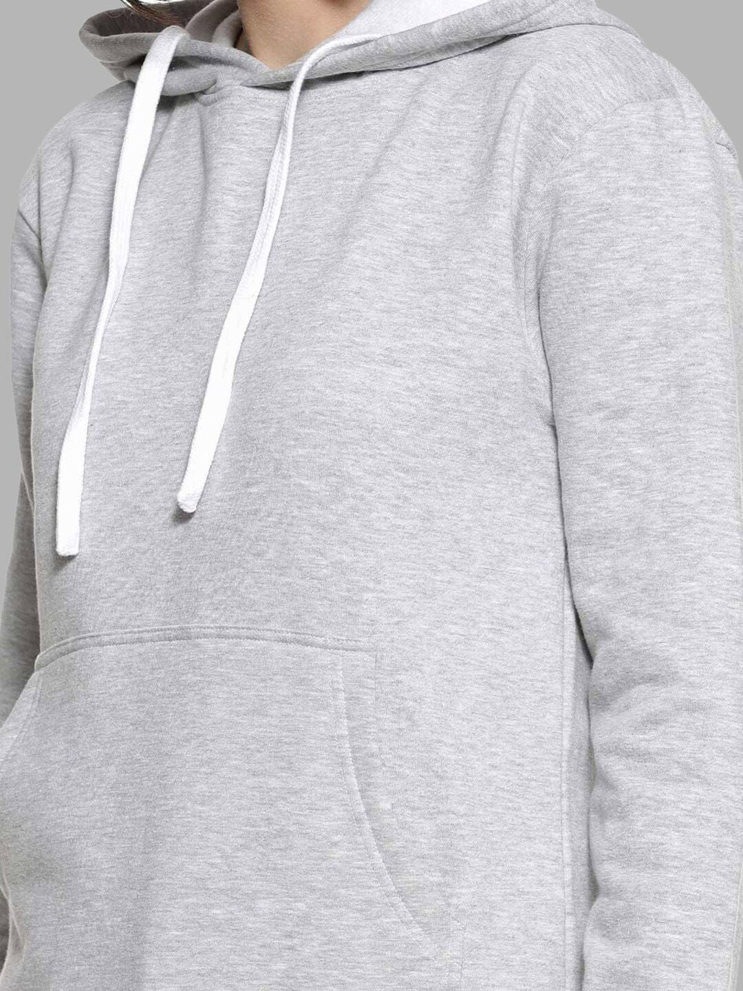 Campus Sutra Women Grey Hooded Sweatshirt