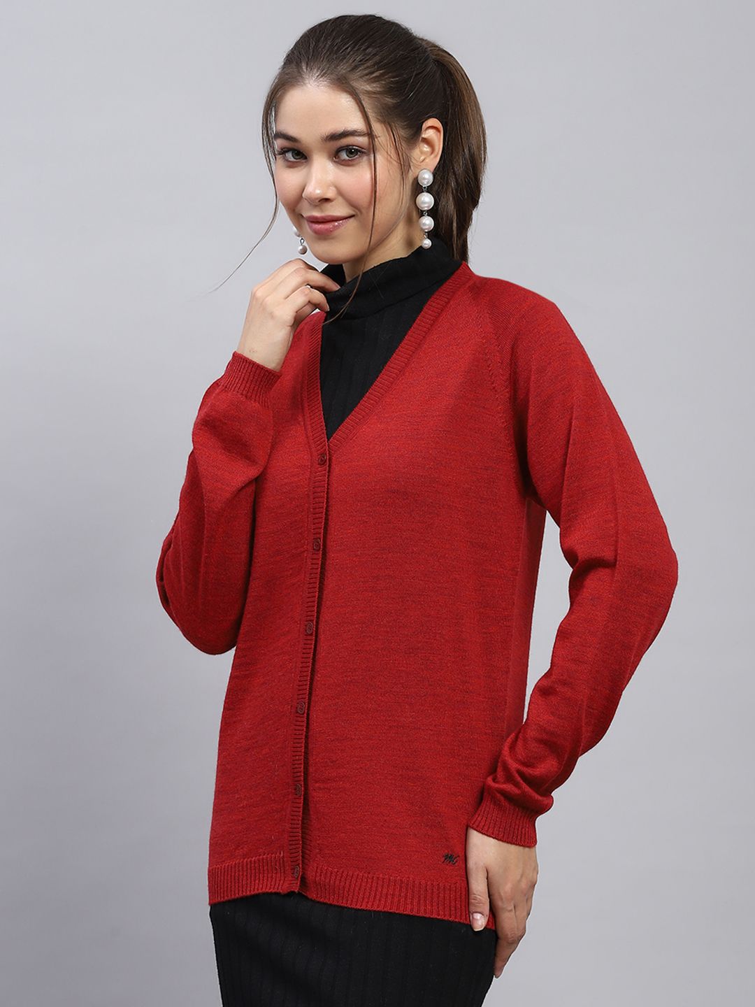 Monte Carlo V-Neck Woollen Cardigan Sweater
