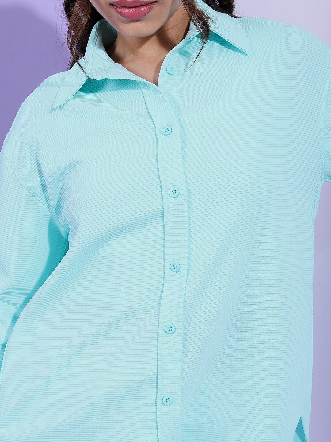 Tokyo Talkies Structured Knitted Shirt With Wide Leg Trousers