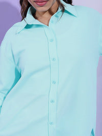 Tokyo Talkies Structured Knitted Shirt With Wide Leg Trousers