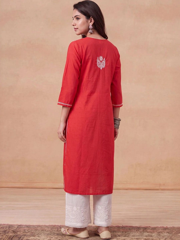 House of Chikankari Women Embroidered Thread Work Kurta