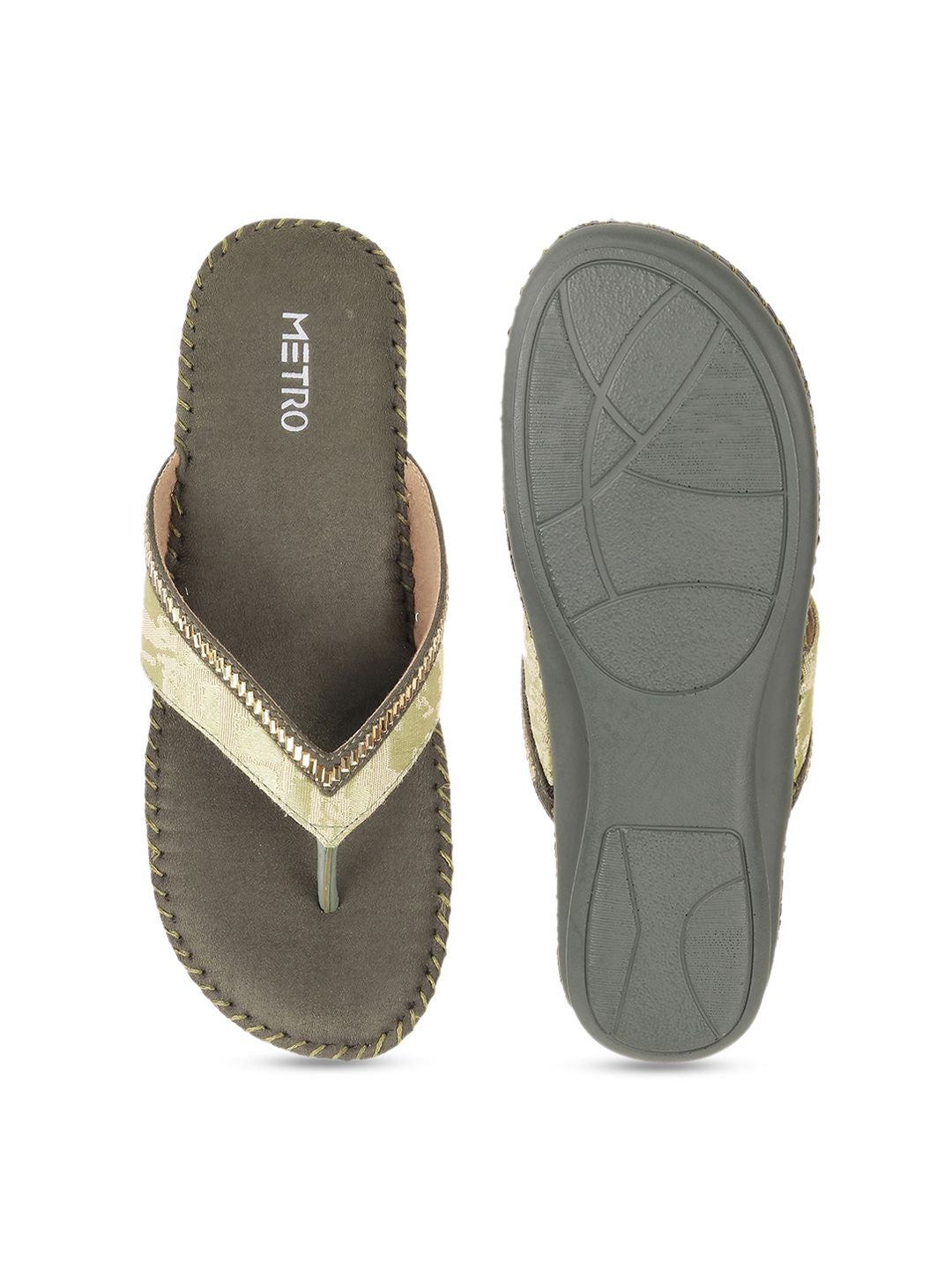 Metro Embellished Open Toe Flats