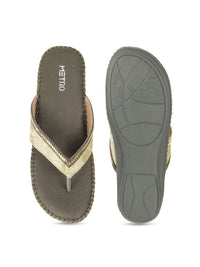 Metro Embellished Open Toe Flats