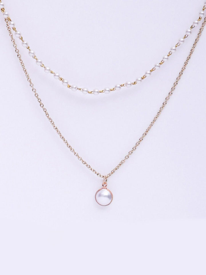 VOGUE PANASH Gold-Plated Pearl Layered Necklace