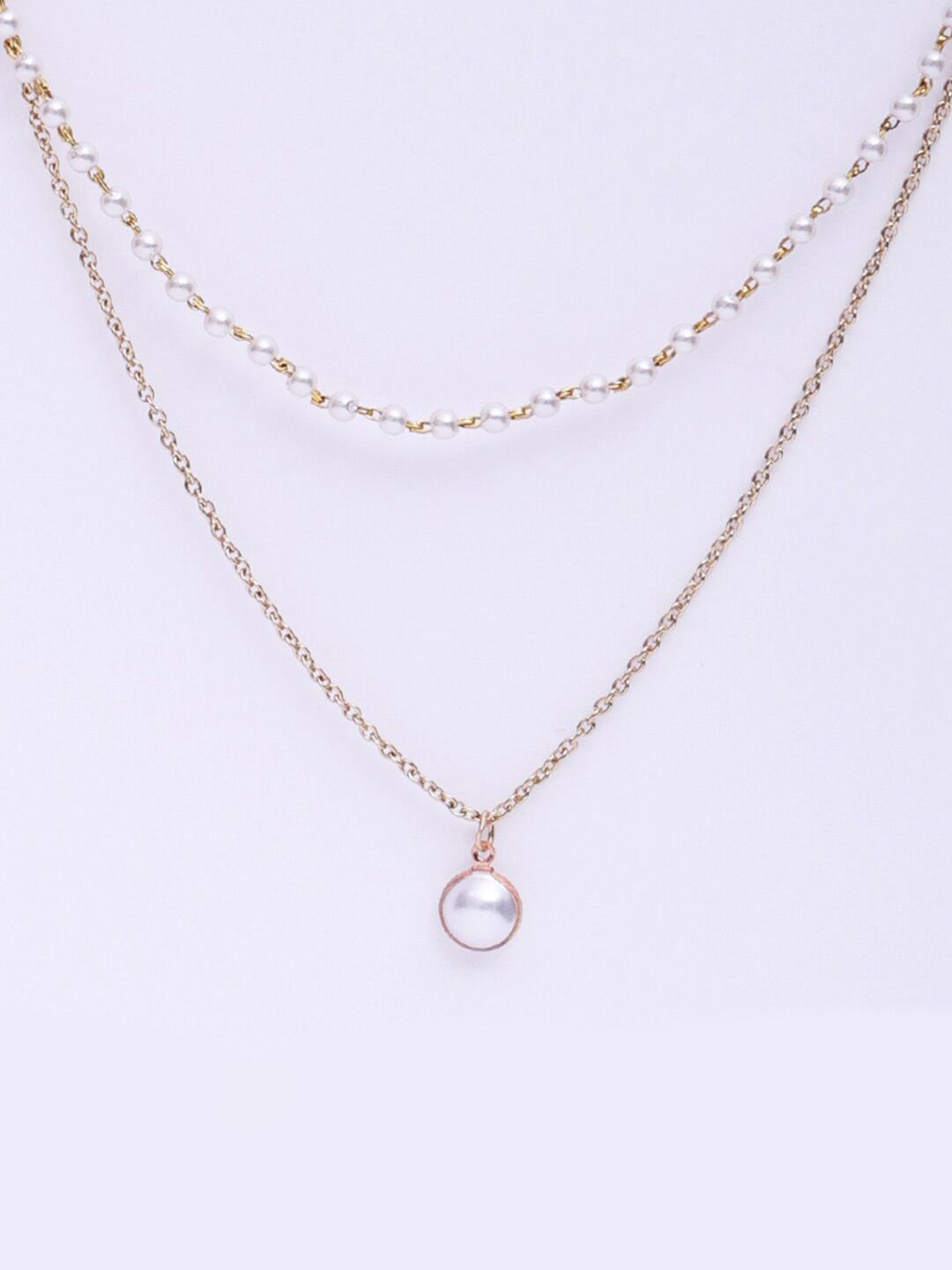 VOGUE PANASH Gold-Plated Pearl Layered Necklace