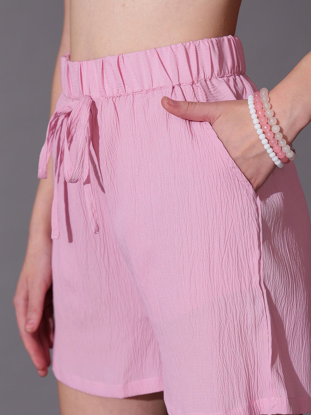 STREET 9 Self Design Shirt & Shorts Co-ord Set