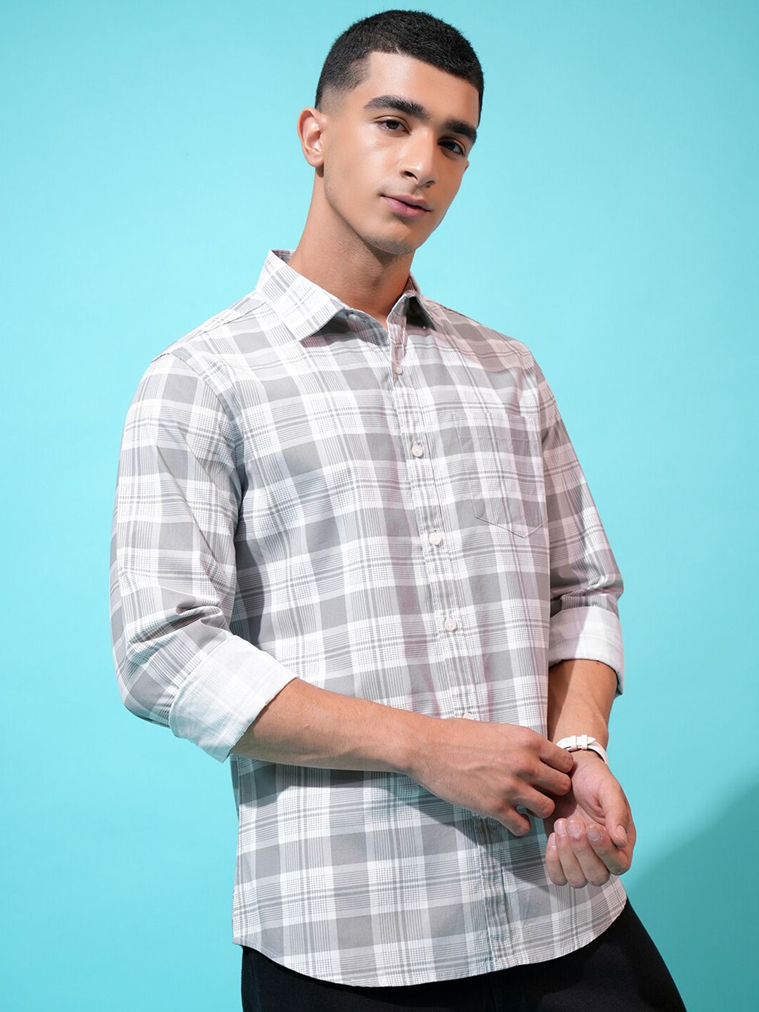 HIGHLANDER Checked Slim Fit Shirt