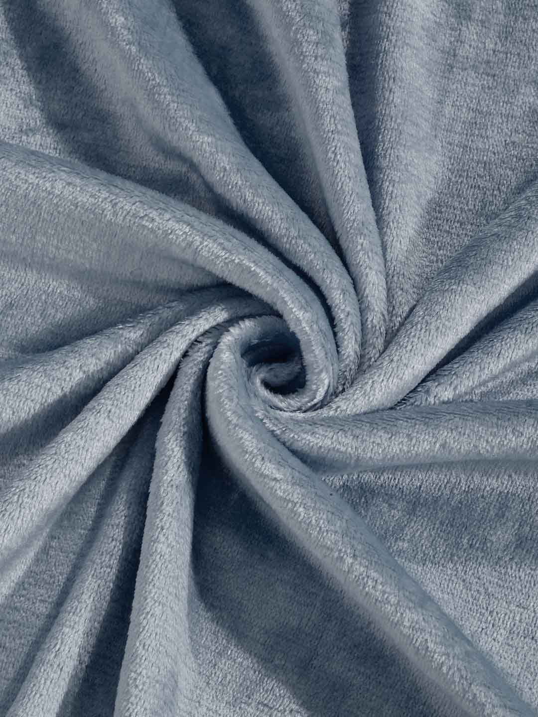 KLOTTHE Grey 300TC Woollen Fitted Single Bedsheet With Pillow Cover