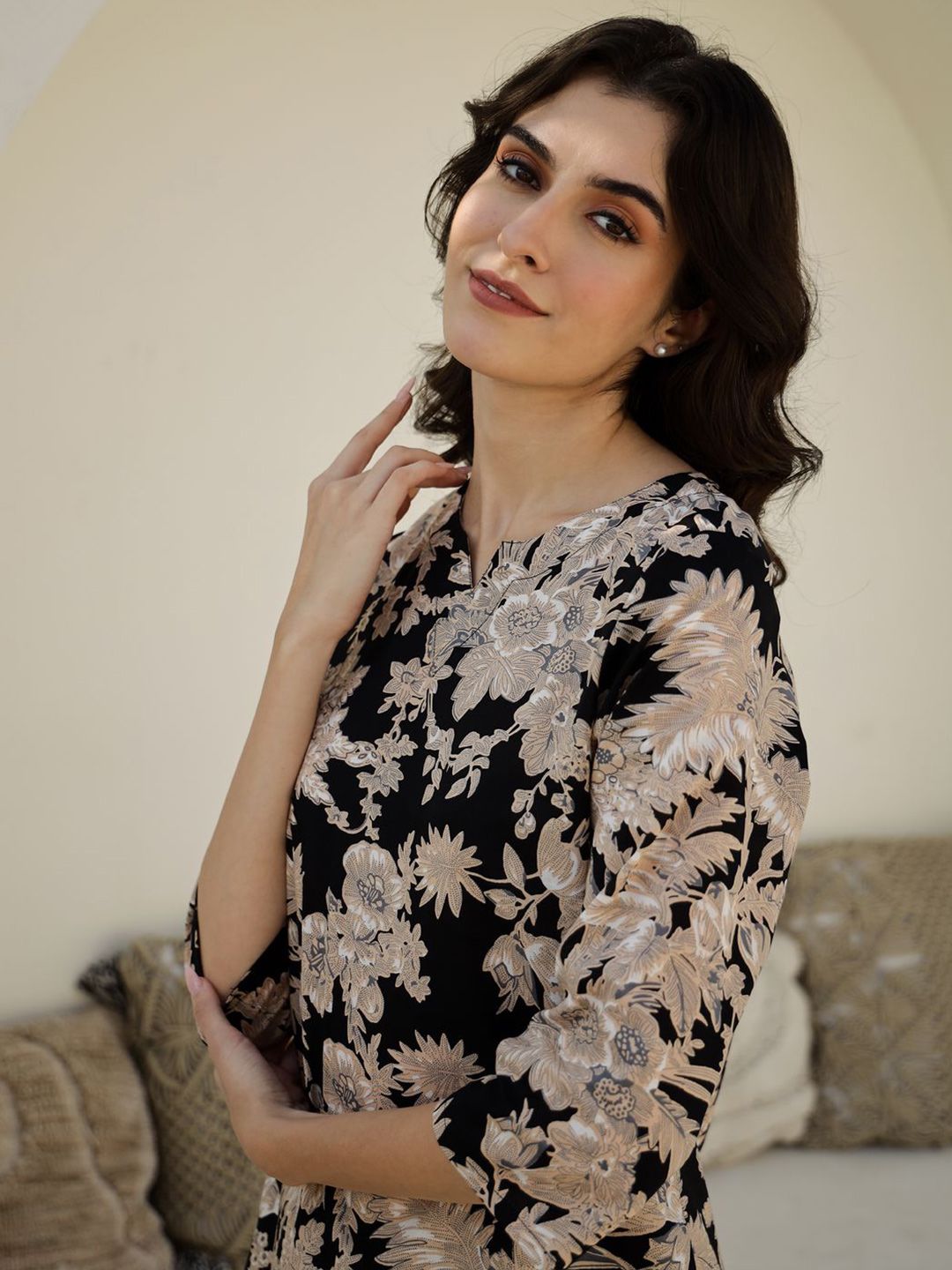 SANSKRUTIHOMES Women Floral Printed Pure Cotton Night suit