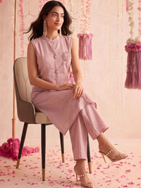 Mamicha Women Regular Thread Work Kurta with Palazzos