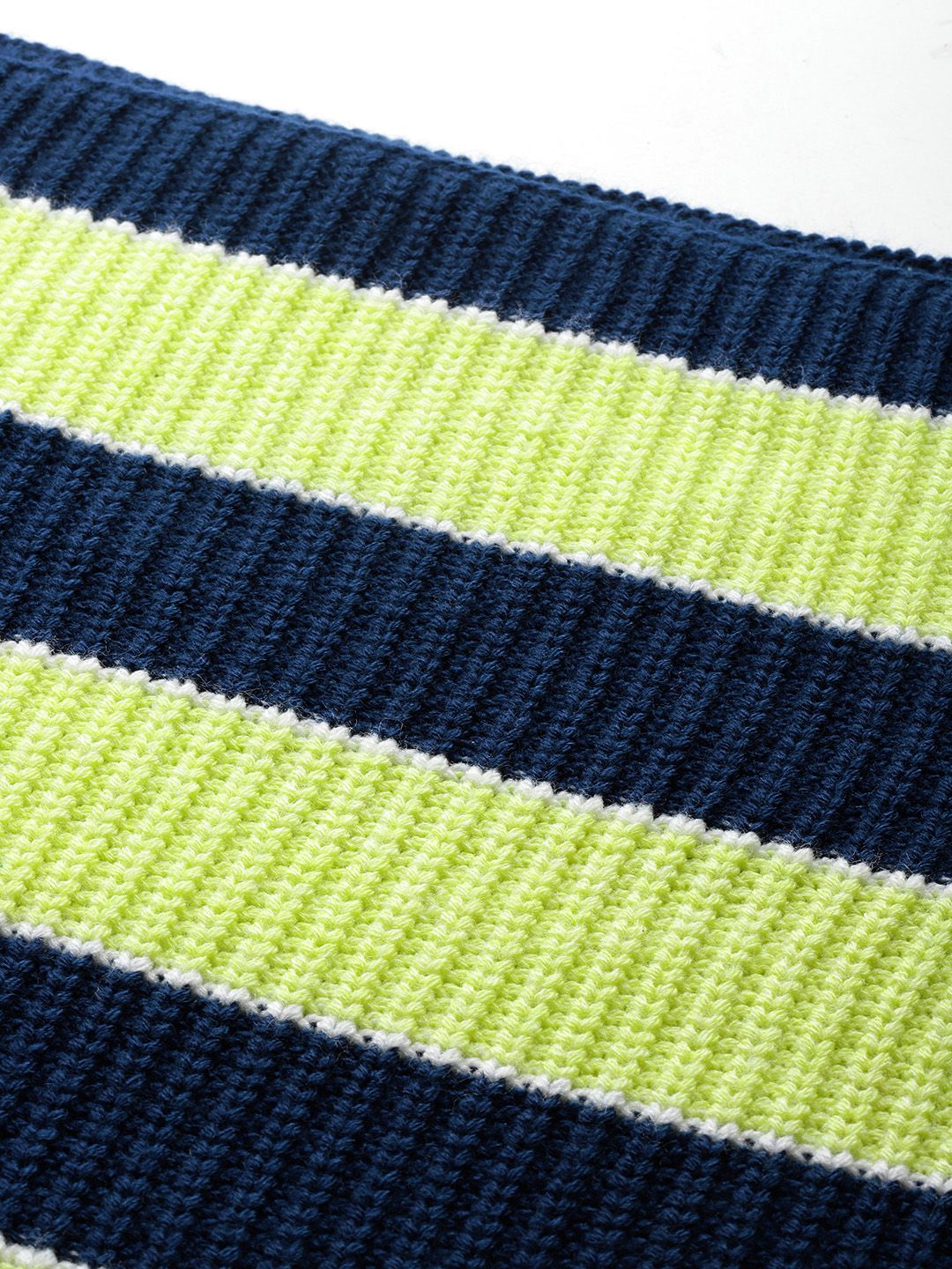 DressBerry Boat Neck Striped Knitted Pullover