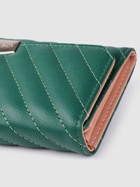 Lino Perros Women Geometric Textured Envelope Wallet with Quilted Detail