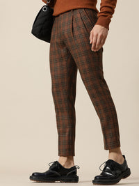 Mr Bowerbird Men Checked Tailored Pleated Trousers