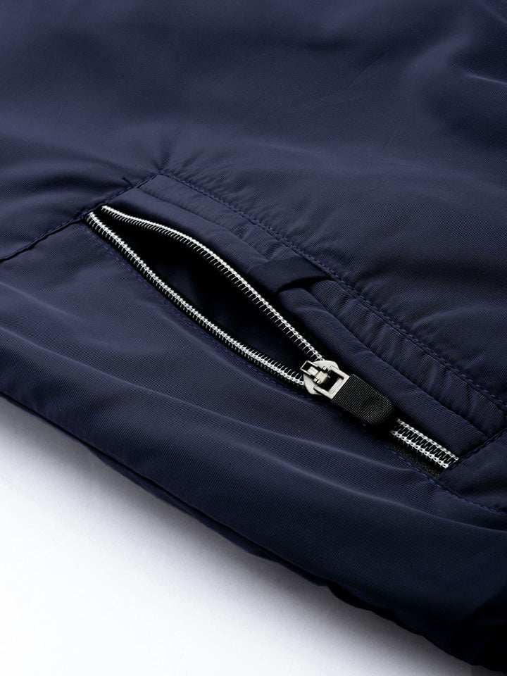The Indian Garage Co Men Blue Solid Biker Jacket