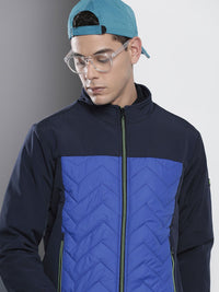 The Indian Garage Co Men Colourblock Zip-Front Bomber Jacket