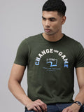 SPYKAR Pure Cotton Typography Printed Slim Fit T-shirt