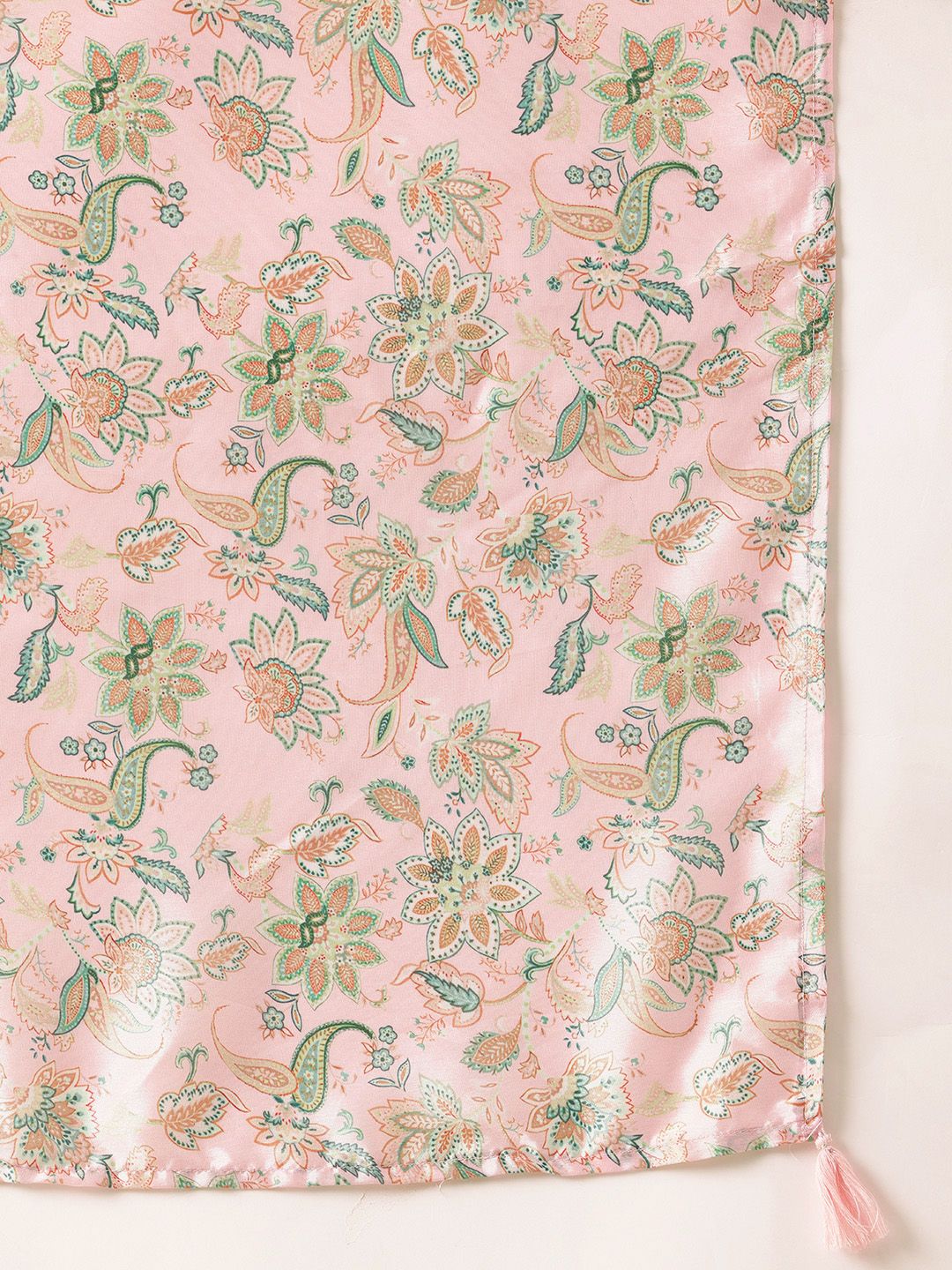 all about you Ethnic Motifs Printed Satin-Finish Festive Maxi Empire Dress with Scarf