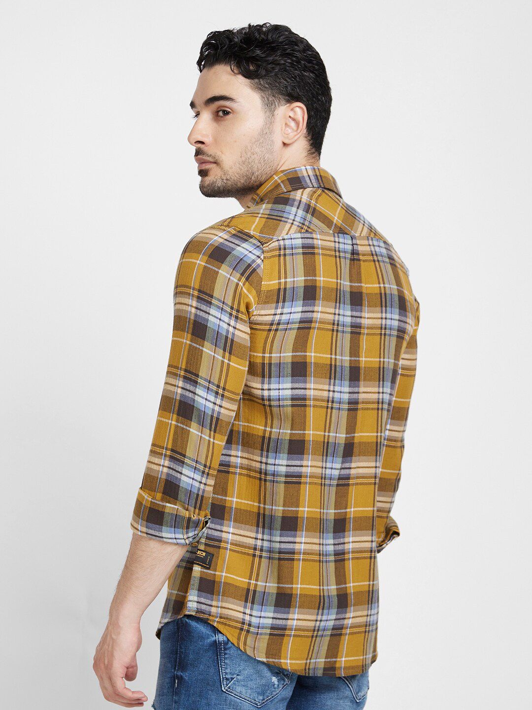 SPYKAR Classic Tartan Checked Opaque Regular Fit Cotton Casual Shirt