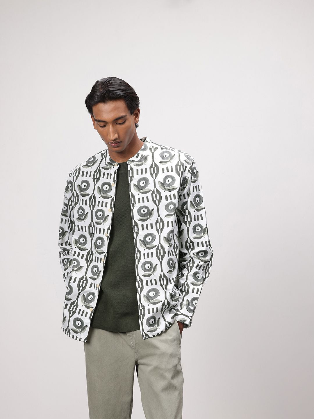 ether Artisan Hand Block Ethnic Print Pure Cotton Shirt
